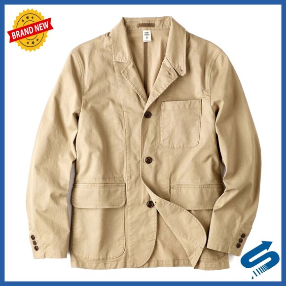 Men's Casual Blazer with Stretch Fabric Regular Fit Utility Pockets